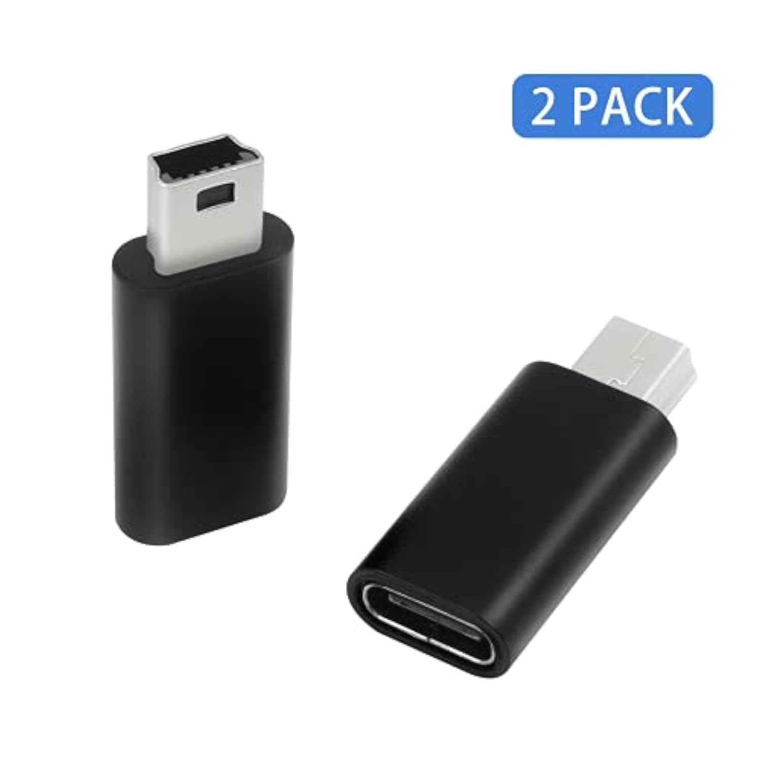 Usb C To Mini Usb Adapter (2 Pack-Black), Mini Usb To Usb C Adapter, 480Mbps M