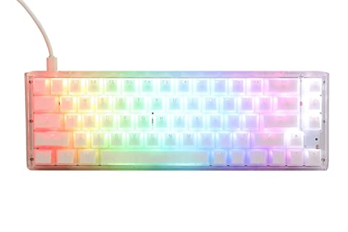One 3 Aura 65% Mechanical Keyboard: Quack Mechanics Dampening, Hot-Swappable Cherry Mx Speed Silver Switches, High-Density Pbt Doubleshot Keycaps, Rgb, Us, Aura White