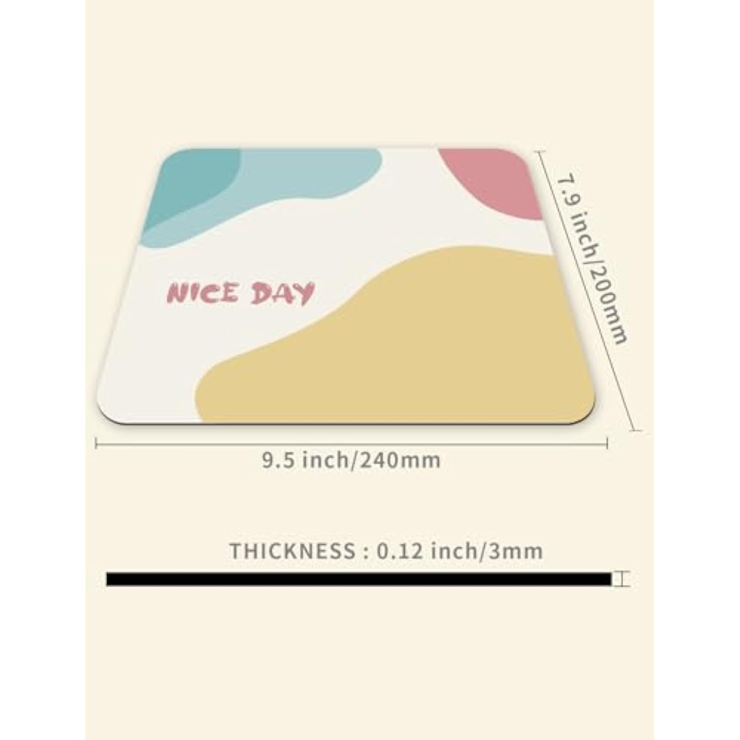 Square Mouse Pad Morandi-Style Minimalist, Portable Design For Office, School & Home With Non-Slip Base.Washable Smooth Mouse Pads With Stitched Edges,9.5X7.9 Inches (A326)