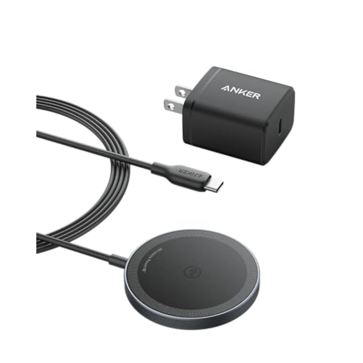 Anker MagSafe Charger Pad, MagGo iPhone 16 Wireless Charging Pad, Qi2 Certified 15W Wireless Charger, Compatible with iPhone 16/16 Plus/16 Pro/16 Pro Max/15/14/13/12 Series (USB-C Adapter Included)