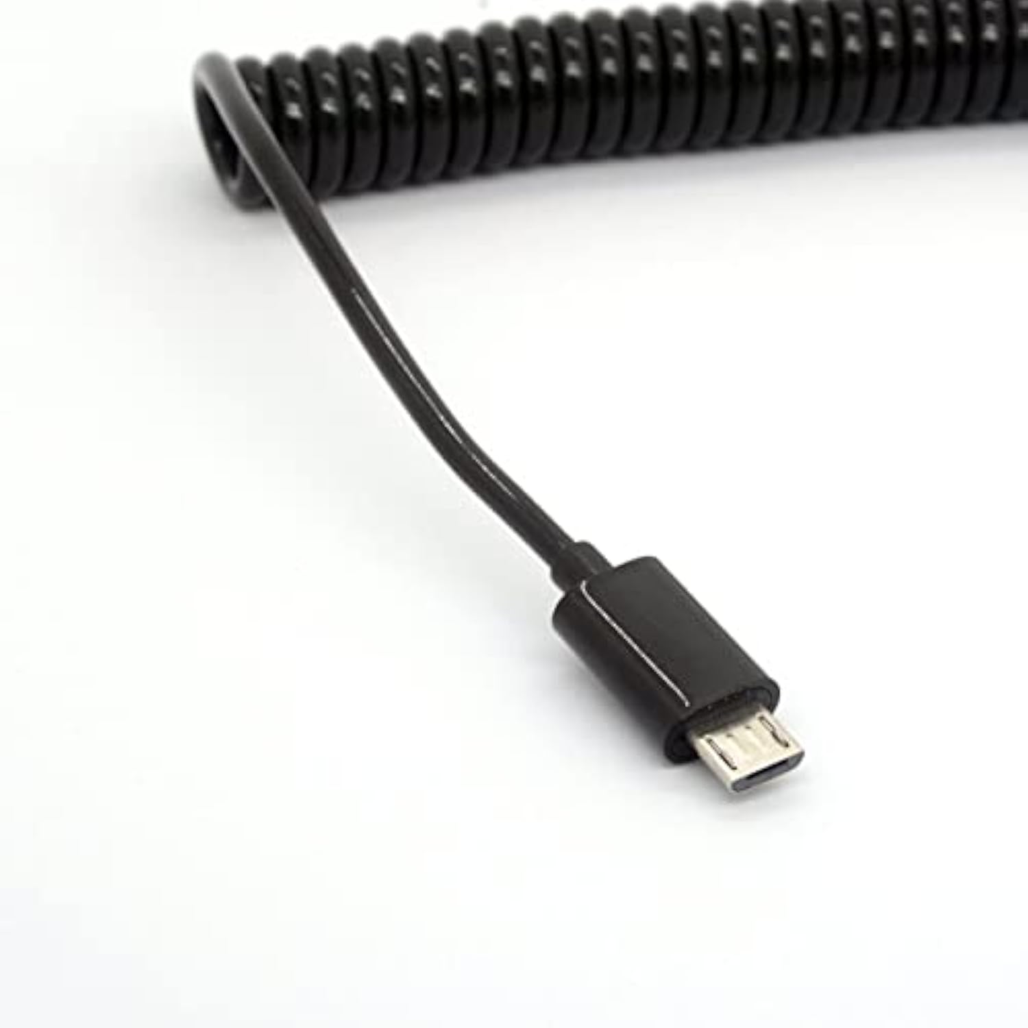 Coiled Usb To Micro Usb Cable Spring Spiral Usb 2.0 Male To Micro B Male Conne