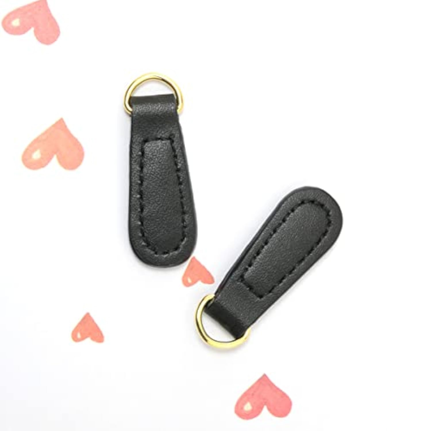 Leather Zipper Pull 2Pcs Genuine Black Pull Strap Cord Zip Pullers Dur
