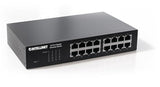 Intellinet 16-Port Gigabit Ethernet Switch High-Speed Network Performance, Rackmount Brackets Included, Energy Efficient, Fanless Design, 32Gbps Throughput - 561068