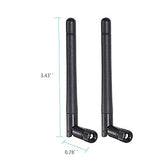 Dual Band Wifi 2.4Ghz 5Ghz 5.8Ghz 3Dbi Mimo Rp-Sma Male Antenna For Wifi Router Signal Booster Repeater Wireless Network Card Usb Adapter Security Ip Camera Video Surveillance Monitor - 2Pack