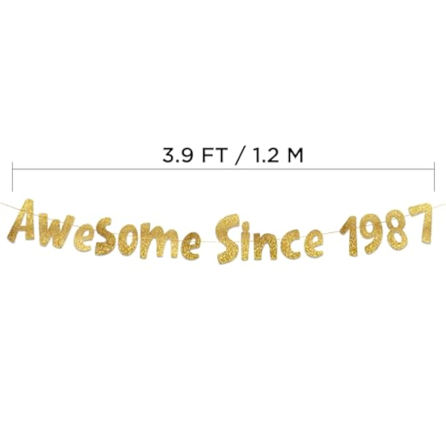 Awesome Since 1987 Gold Glitter Banner - 38Th Birthday And Anniversary Party Decorations
