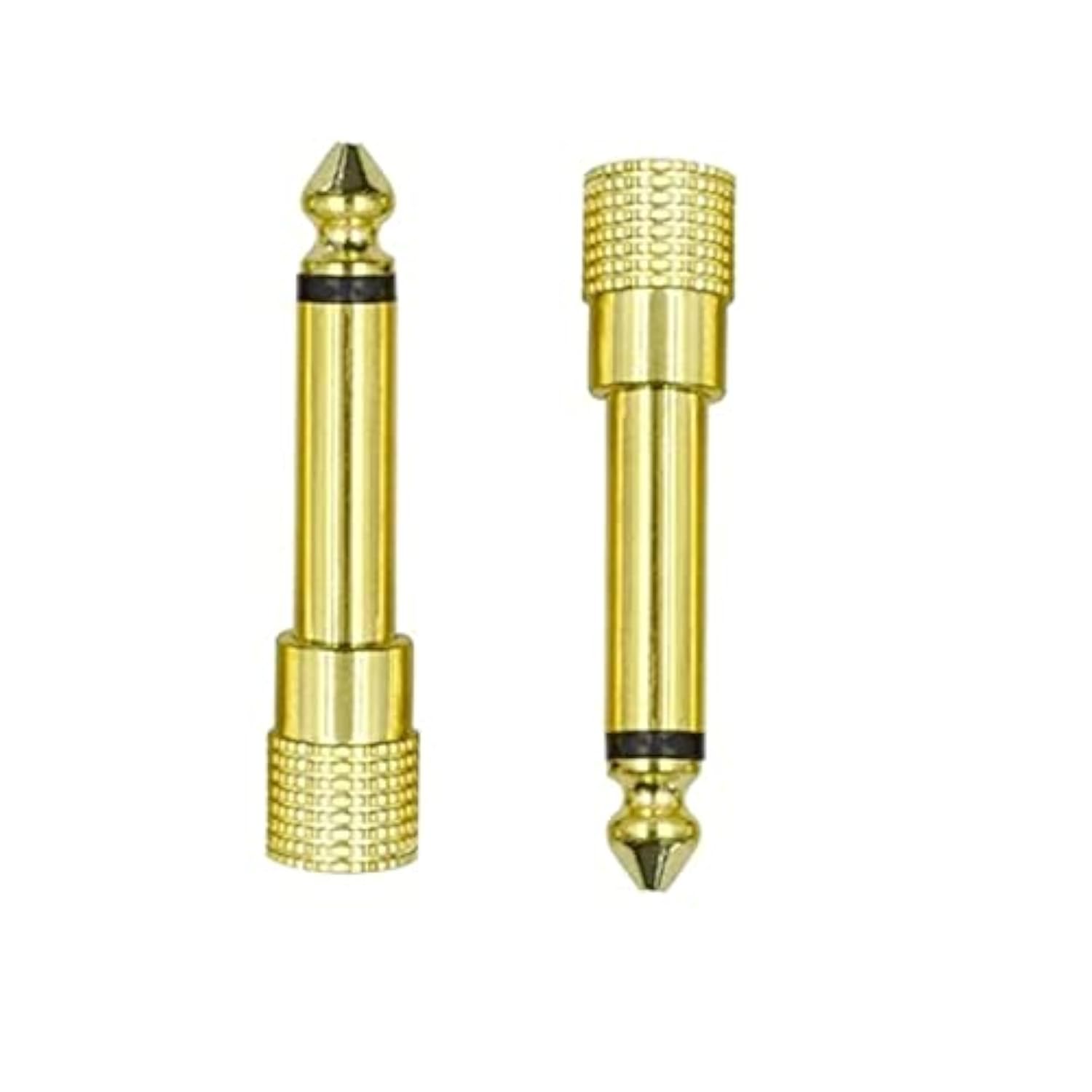 1/4 Mono To 1/8 Mono Adapter, 5-Pack 6.35Mm Ts Male To 3.5Mm Female Audio Connector, Gold