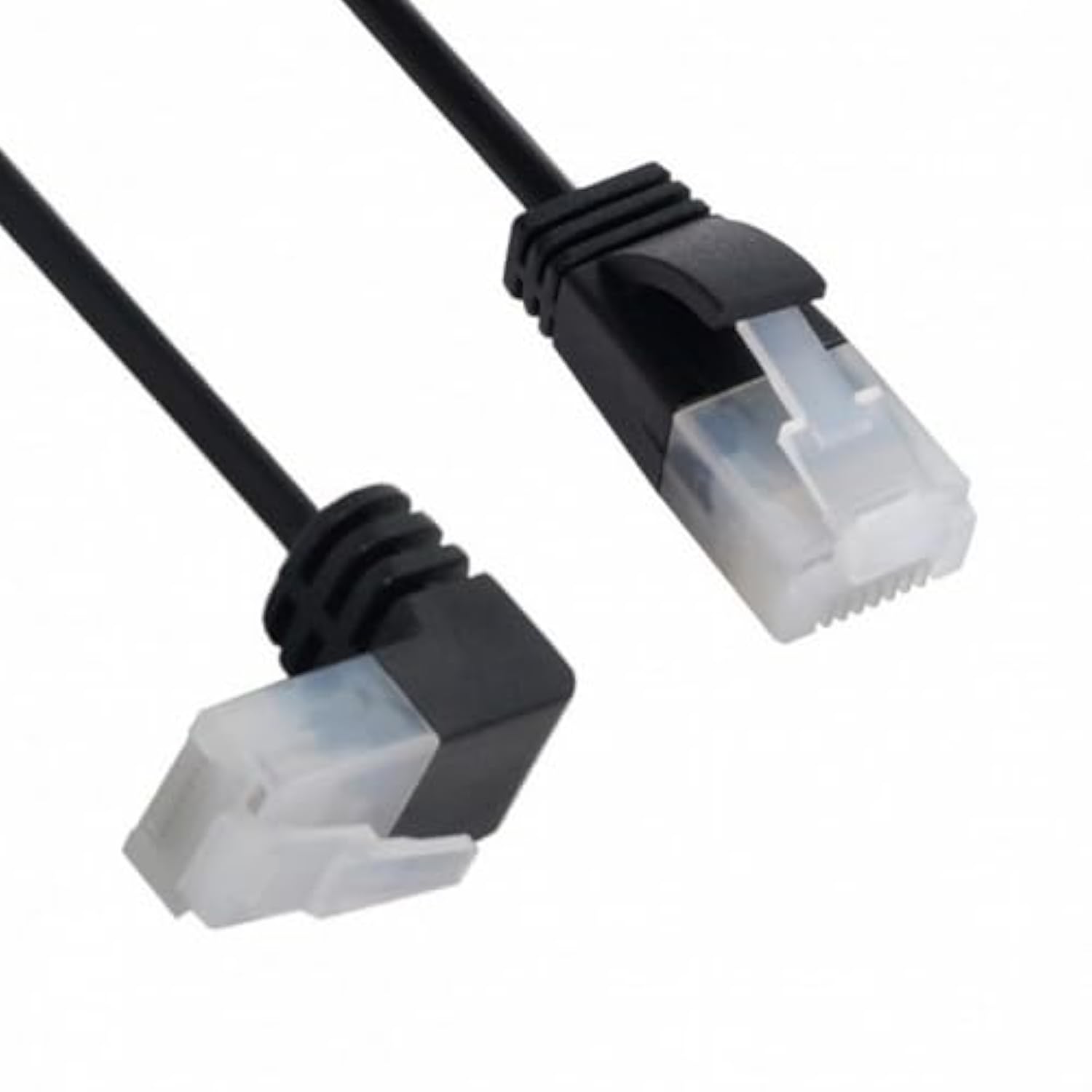 Cablecc Ultra Slim Cat6 Ethernet Cable RJ45 Up Angled to Straight UTP Network