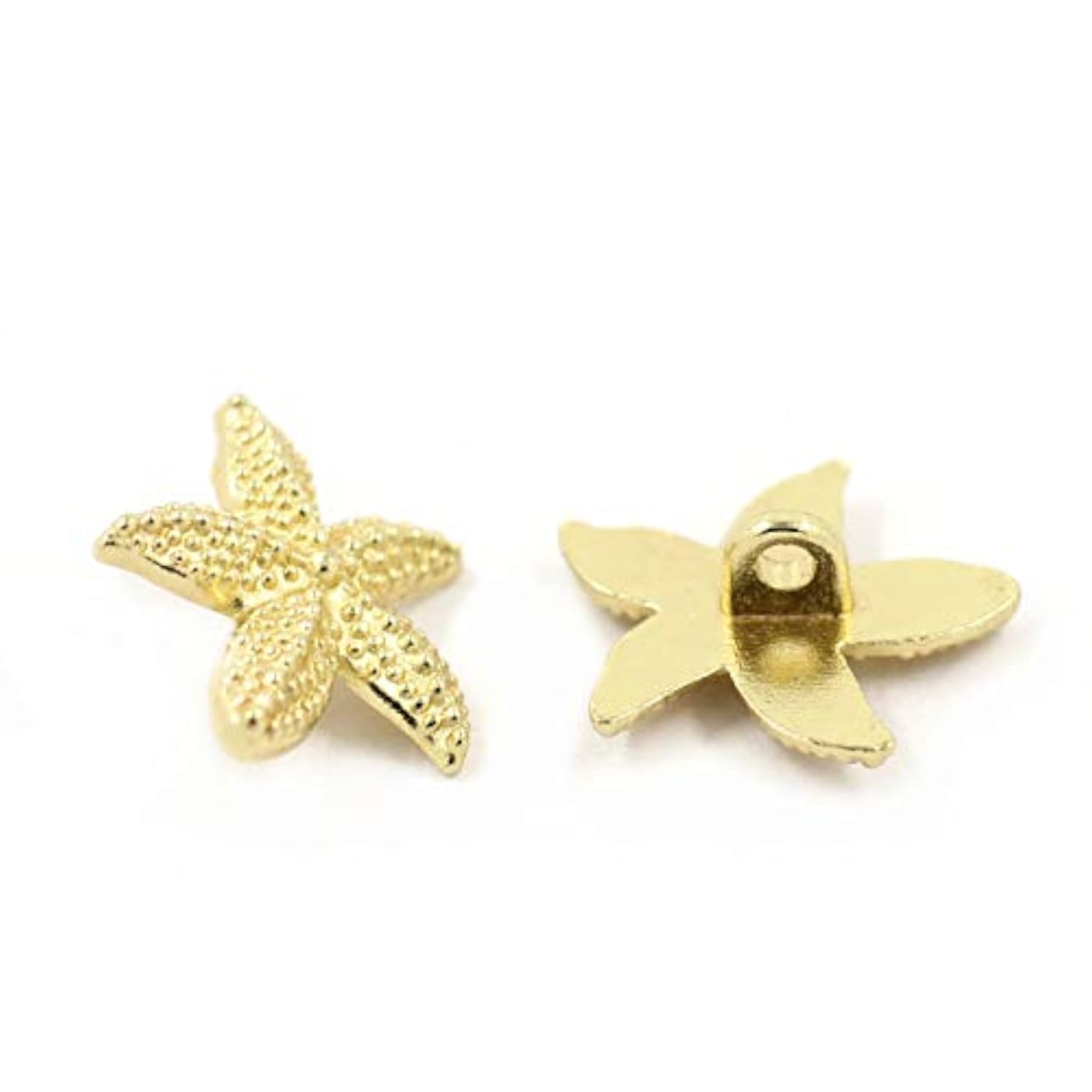12 Pieces Starfish Light Gold Metal Shank Buttons 19Mm (Light Gold)