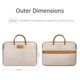 Protective Laptop Sleeve Compatible With Macbook Air 15 Inch M3 M2 / Pro 16 Inch 2024-2019 M4 M3 M2 M1, 15.4-15.6-16.2 Inch Notebook With 2 Pockets&Handle&Belt (Apricot, 16Inch)