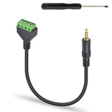3.5Mm Speaker Wire Adapter, 3.5Mm (1/8") 4 Pole Stereo Trrs Male Jack To Av 4 Screw Terminal Block Balun Connectors Cable 30Cm (1/8Inch/ 4Pin)
