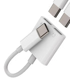 Dual USB-C Jack Dongle for iPhone 15 Pro Max Plus DAC Type C Charger Headphone Adapter Audio Splitter Cable Compatible for  Galaxy S23 Ultra