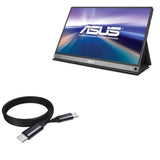 BoxWave Cable Compatible with ASUS ZenScreen Go MB16AP - DirectSync PD Cable (3ft) - USB-C to USB-C (100W), Type C Braided Charge and Fast Sync - Jet Black