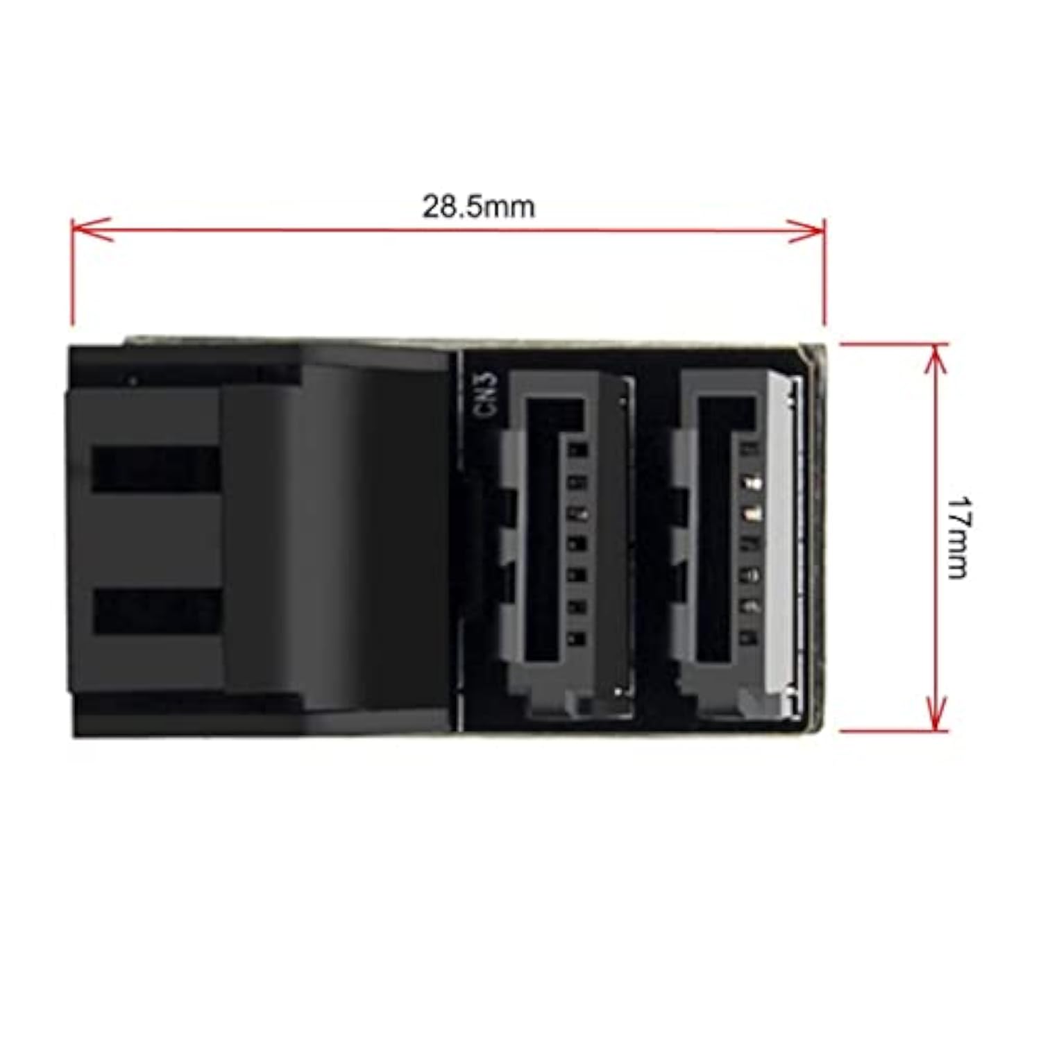 Cy Dual Sata 7Pin Male To 7Pin Female Vertical 90 Degree Angled Expansion Adap