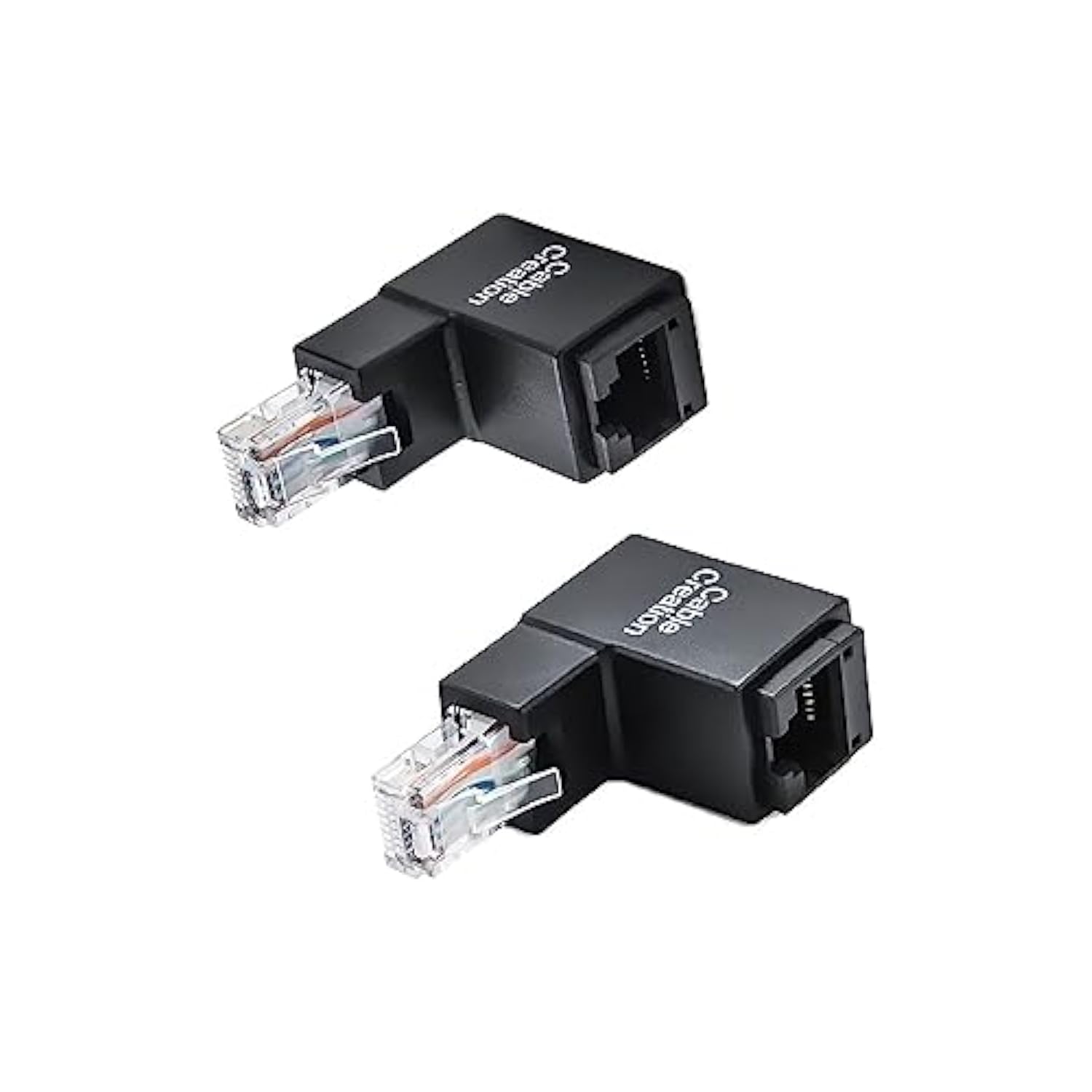 2 Pack Ethernet Adapter, CableCreation Cat5e/Cat6 Up Angle Ethernet Adapter, 9