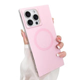 Rectangle Case For Iphone 16 Pro Max Case For Women Girls Boys [Compatible With Magsafe] Cute Candy Color Design, Kawaii Aesthetic Girly Magnetic Protective Phone Cover, Light Pink
