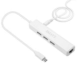 Ethernet Adapter For Chromecast Ultra/Audio/1/2 - With 3-Port Usb Hub & Power Passthrough - Add Wired Internet, Thumb Drives & More - (Micro Usb To Rj45)