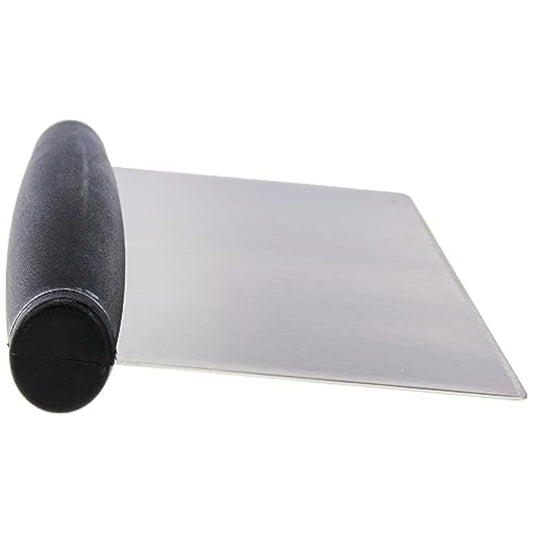 Multi-Purpose Stainless Steel Scraper/Chopper With Contoured Grip, 6", Black, Silver