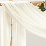 30" x 20ft Ivory Wedding Arch Draping Fabric Sheer Curtain for Events