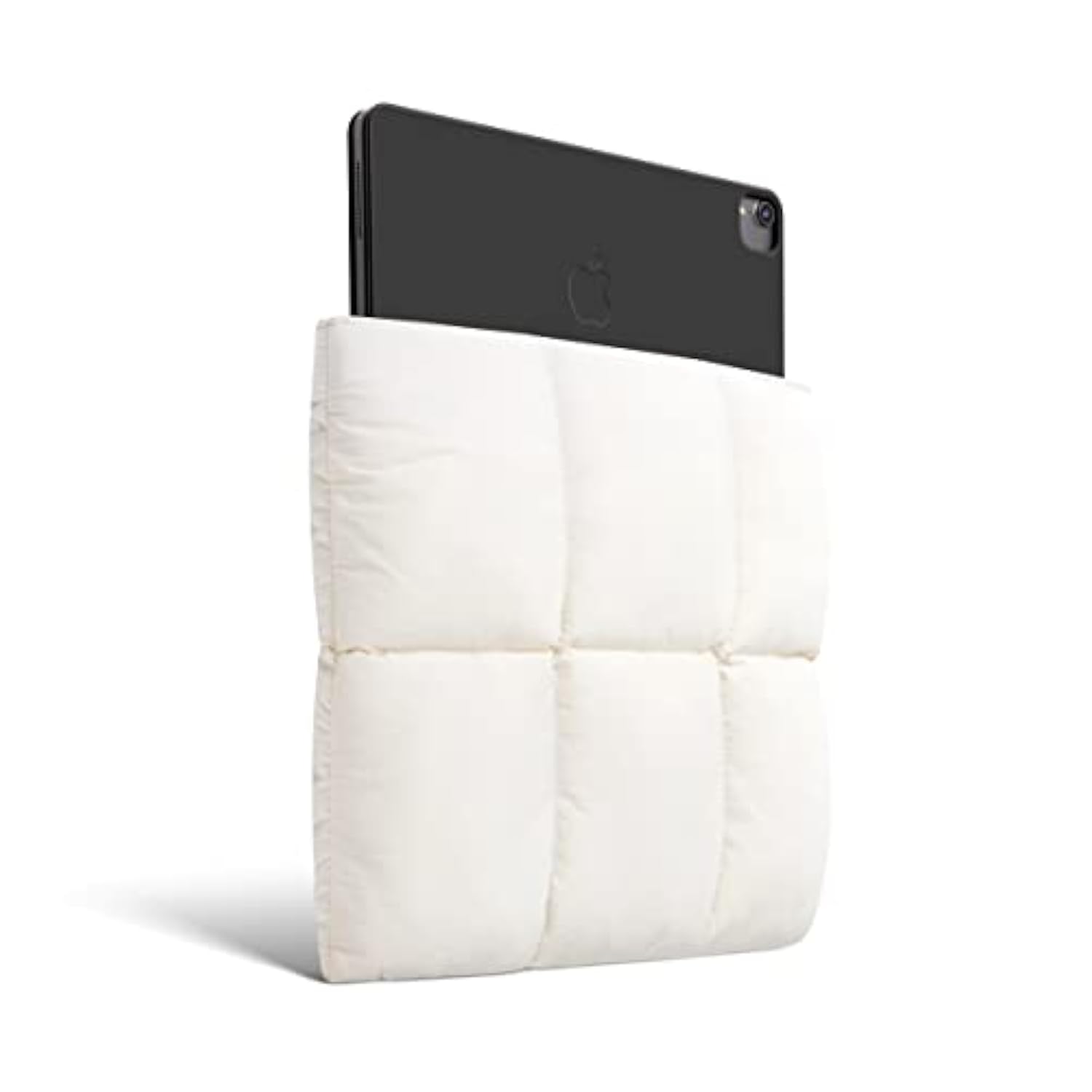 Puffy Tablet Sleeve Bag Compatible With 13 Inch Ipad Air M3 2025, Ipad Pro M4 2024 With Magic Keyboard, Quilted Puffer Puff Tablet Carrying Case, Rice