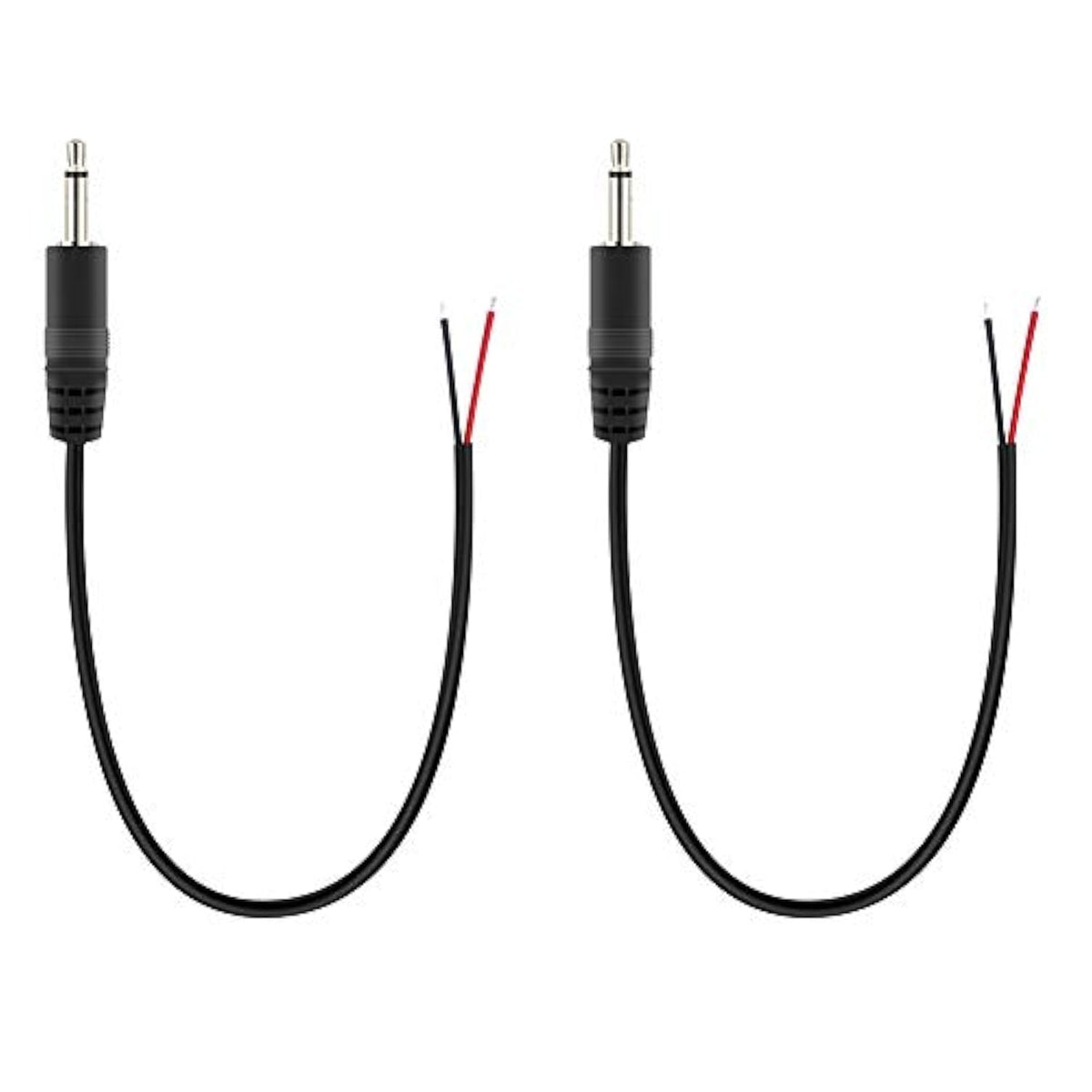 2-Pack 2.5Mm Male Plug To Bare Wire Pigtail Ts Mono 2.5Mm Jack Connector Adapter Repair Audio Cable