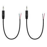 2-Pack 2.5Mm Male Plug To Bare Wire Pigtail Ts Mono 2.5Mm Jack Connector Adapter Repair Audio Cable