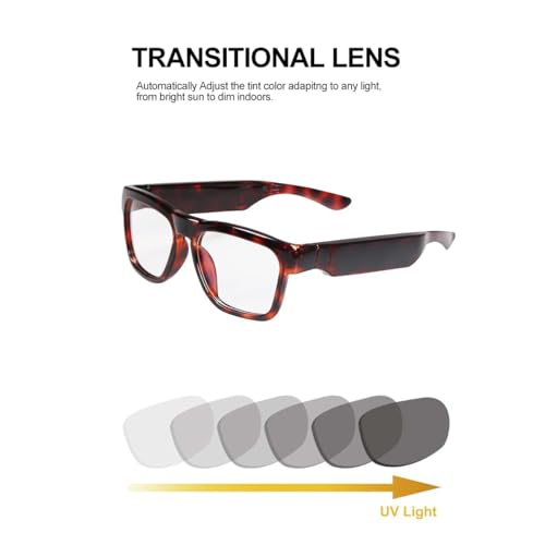 OhO Smart Glasses,128G MP3 Bluetooth Sunglasses with Open Ear Speaker Headphone, Indoor&Outdoor Sports,Polarized UV Protection,for Men Women