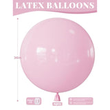 Big Pink Balloons - 36 Inch Pastel Pink Balloons Giant Jumbo Latex Balloon Extra Large Round Balloon For Baby Shower Gender Reveal Birthday Party Decorations, Photo Shoot