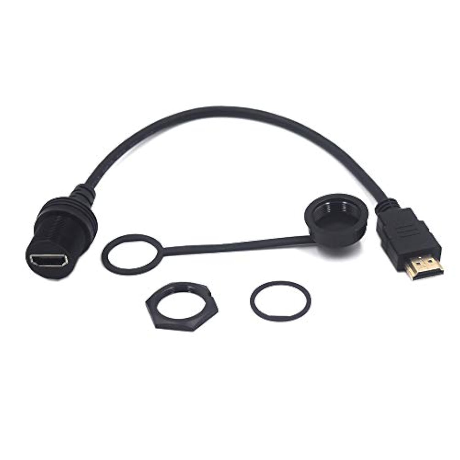 0.3 Meter Hdmi Version 2.0 Mount Cable, Hdmi Male To Female Flush Panel Mount