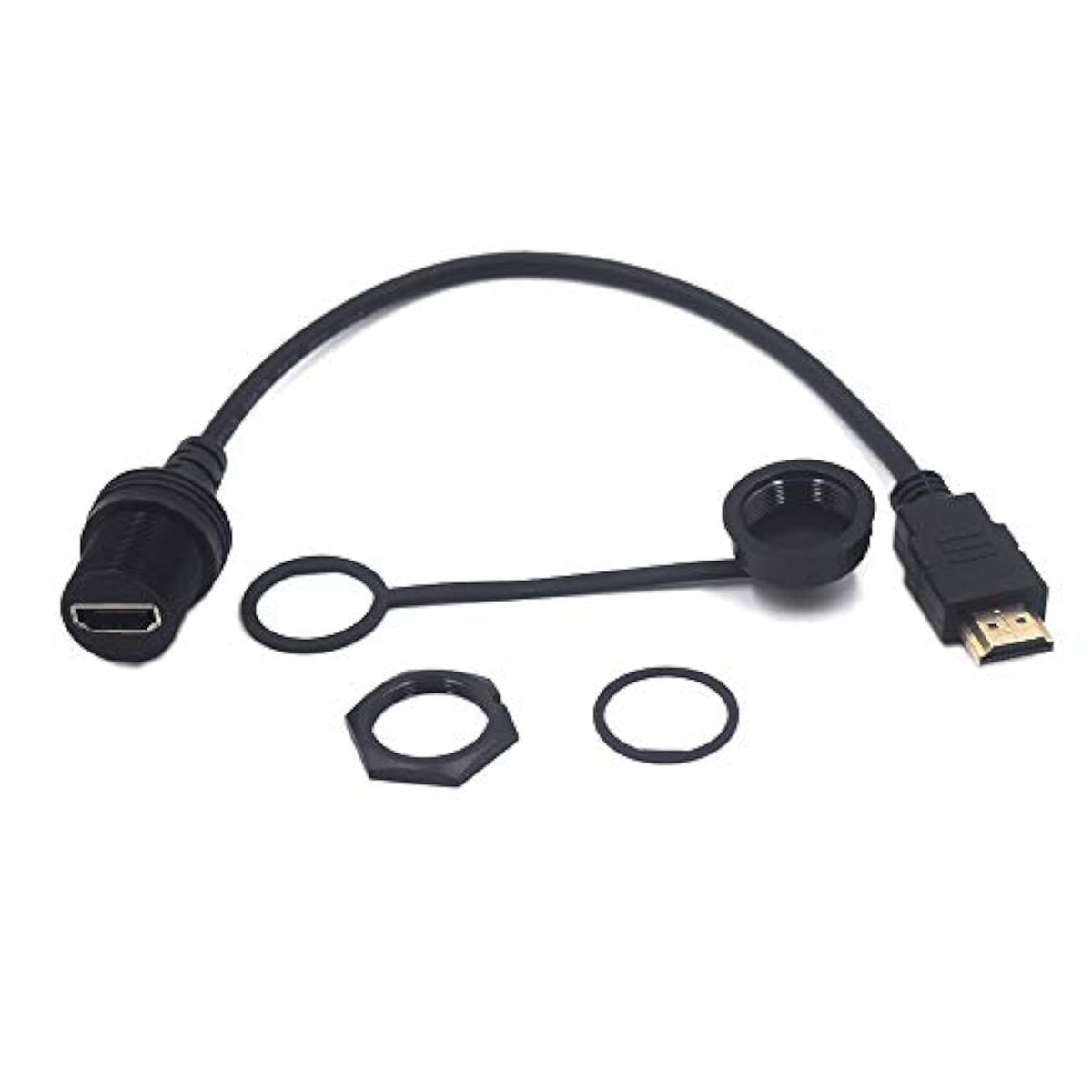 0.3 Meter Hdmi Version 2.0 Mount Cable, Hdmi Male To Female Flush Panel Mount