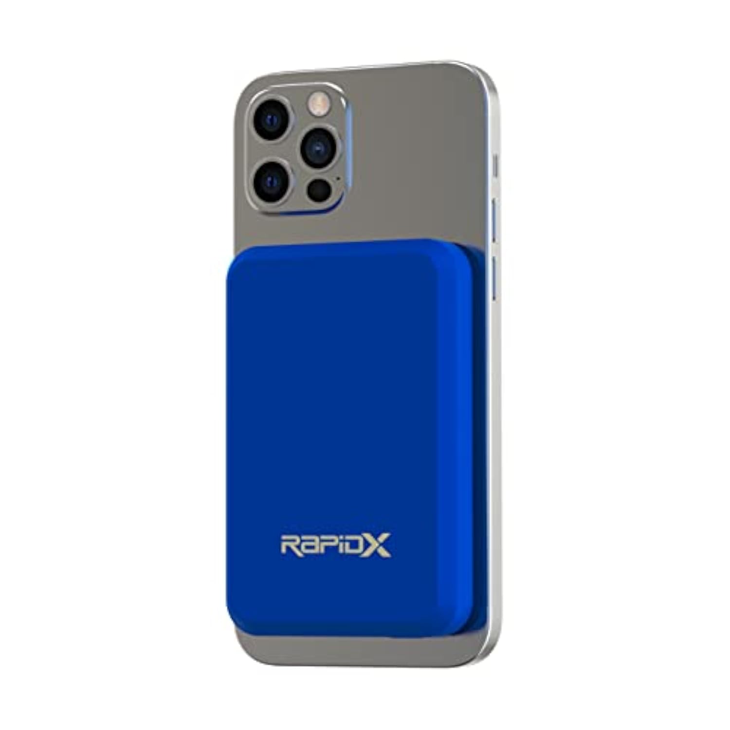 RapidX Boosta Wireless Portable Magnetic Charger, 5000 mAh Power Bank MagSafe Compatible, Works with iPhone 14 Pro and Pro Max, iPhone 13 and 12 Series (Blue)