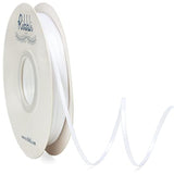 Satin Ribbon 1/8 Inch X Continuous 100 Yards, Thin White Ribbon Double