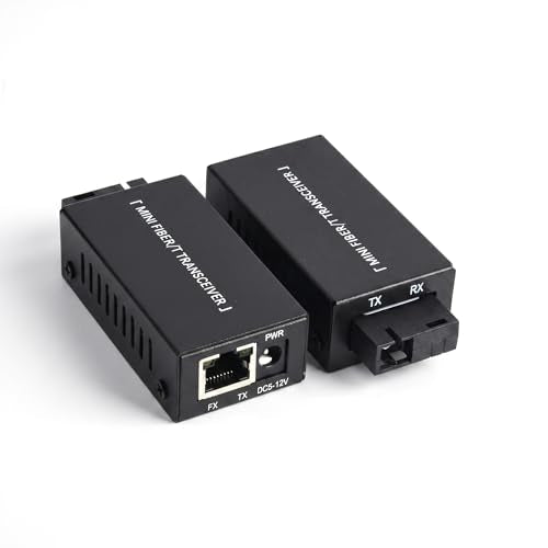 A Pair Gigabit Fiber Ethernet Media Converter, Fiber To Ethernet Converter, Sc To Rj45, 100/1000Mbps Up To 20Km, With Us Power Supply