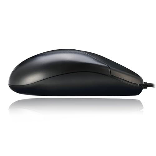 3 Button Desktop Ps/2 Optical Scroll Mouse, Black