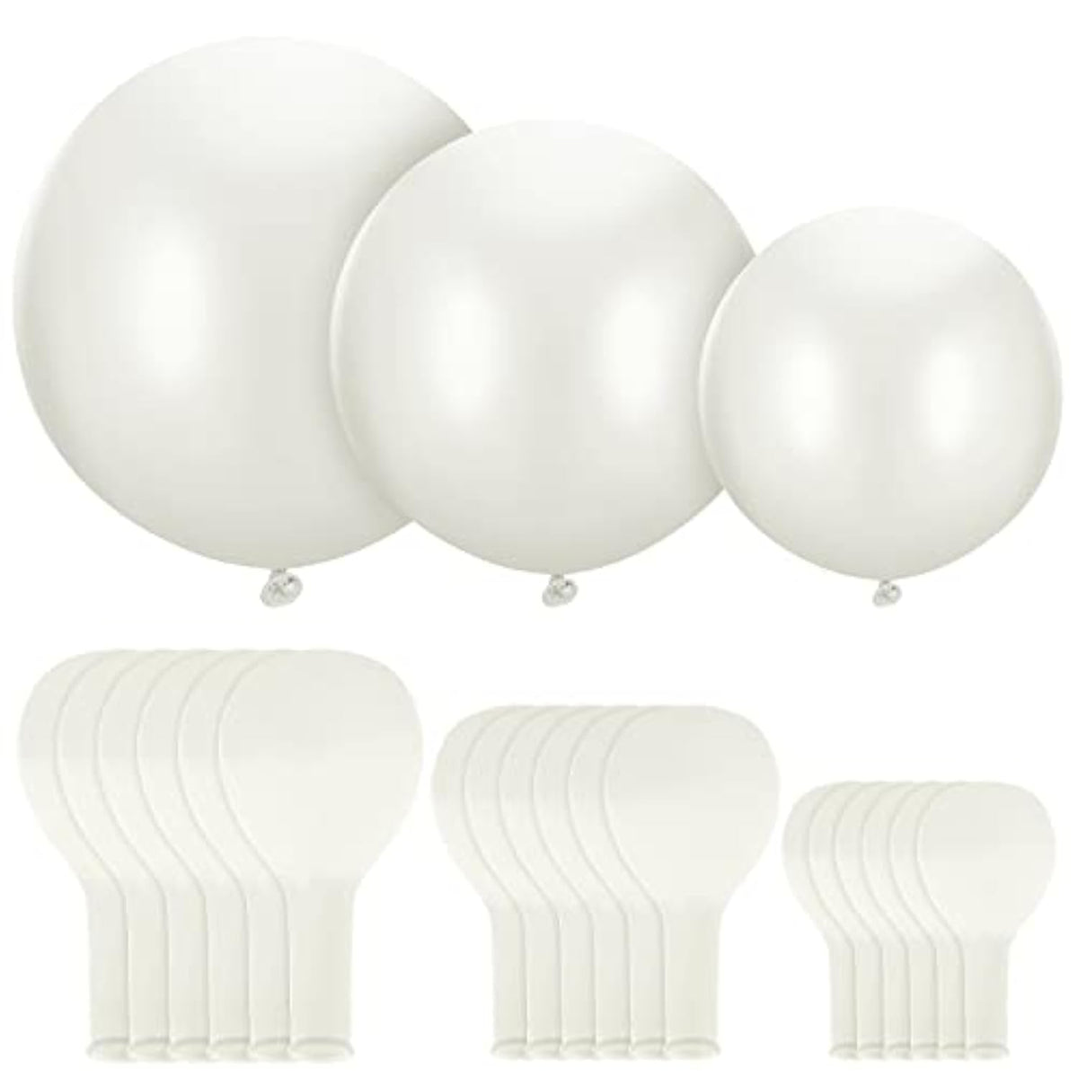 18 Pack 18/24 / 36 Inch Balloons Large Latex Giant Round Big Macaron Balloons For Wedding Birthday Party Baby Shower Decorations(White)