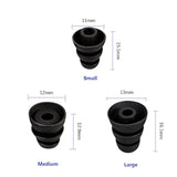 Replacement Triple Flange Conical Ear Tips Soft Silicone Earbud Tips Gels Bud Fit For Inner Hole From 4Mm - 5.1Mm Earphones 9 Pairs S/M/L Black