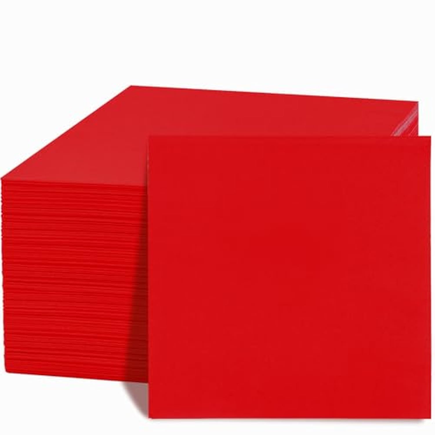 100-Count 2-Ply Christmas Napkins & Red Cocktail Napkins - Napkins Disposable Premium Quality - 5" X 5" Red Paper Napkins For New Year Party & Christmas,Bar,Weddings,Birthday
