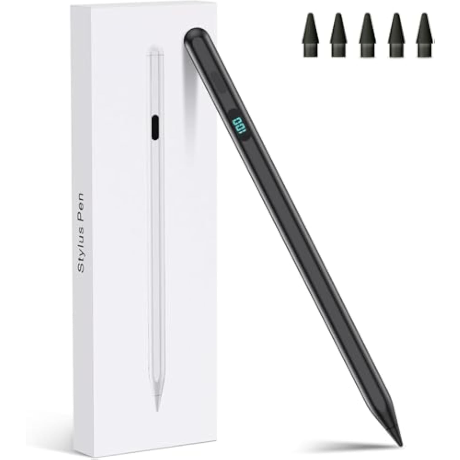 Ipad Stylus Pencil(5 Extra Tips) With Magnetic Attachment,Usb-C Faster Charge,Tilt Sensitivity Palm Rejection,Compatible With2018-2025 Ipad Prom4/12.9/11,Air M3/M2/3/4/5,Ipad6-11,Mini5/6/7Gen?Black?