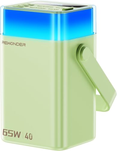 Portable Charger Power Bank, 65W Fast Charging 40000mAh Large Capacity Battery Pack with Digital Display & LED Ambient Light, Compatible with Laptop,