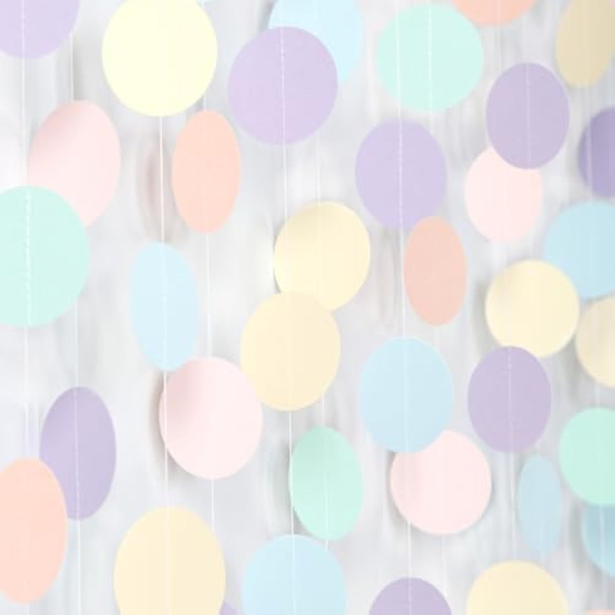 Pastel Rainbow Birthday Party-Decorations Streamers - 52Ft Yellow Blue Mint Pink Purple Hanging Paper Garland Banner,Birthday Baby Bridal Shower Bachelorette Engagement Supplies Backdrop Decor