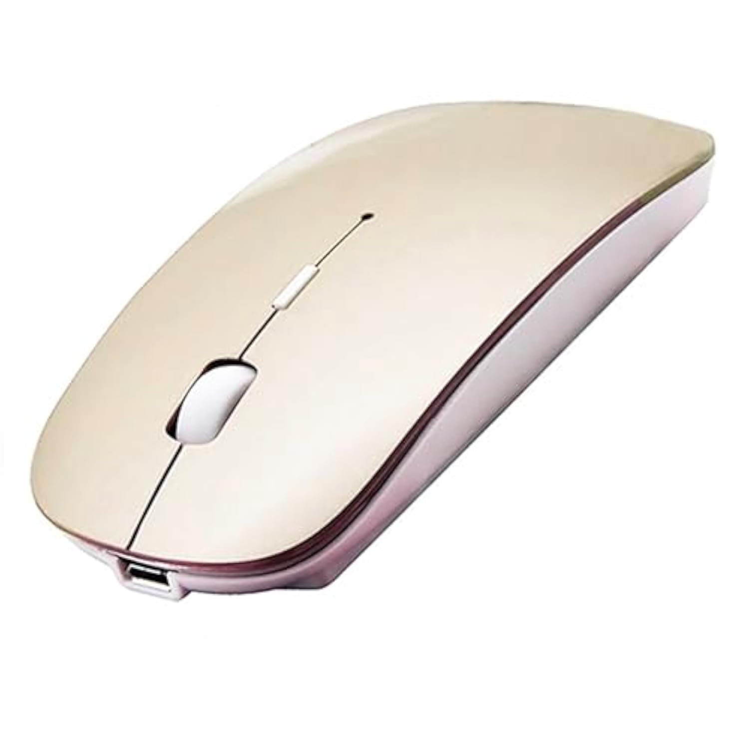 Bluetooth 5.2 Wireless Mouse, Gold, Rechargeable, Ergonomic Design, Compatible With Laptops And Tablets