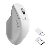 M6 Wireless All Silent Gaming Optical Mouse, 1000Hz Tri-Mode 2.4 Ghz/Bluetooth 5.3/Wired, Pixart 3311 Sensor, 12000 Dpi, Magnetic Metal Scroll Wheel For Windows Pc/Mac - White