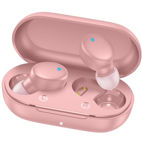 S8 Mini Wireless Earbuds Bluetooth 5.3 In Ear Light-Weight Headphones,60Hrs Playtime Ear Buds With Charging Case,Bluetooth Headsets,Premium Sound With Deep Bass For Sport-Pink