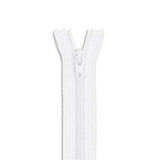 18" Nylon Coil White Zipper 18 Inch Non Separating Zipper White 18 Inc