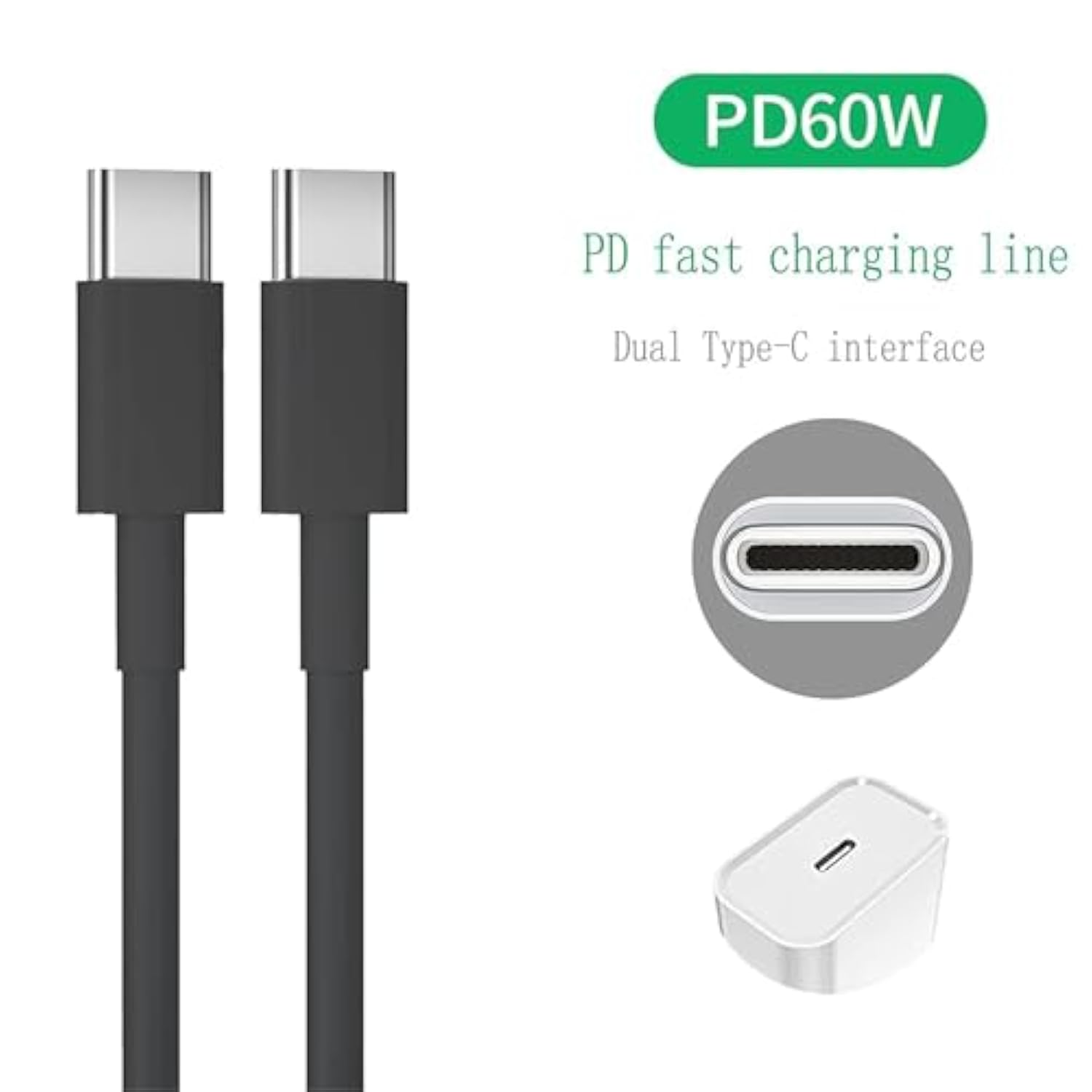 Usb C To Usb C Pvc 3A Profession Computer Charging Cable And Data Synchronizat