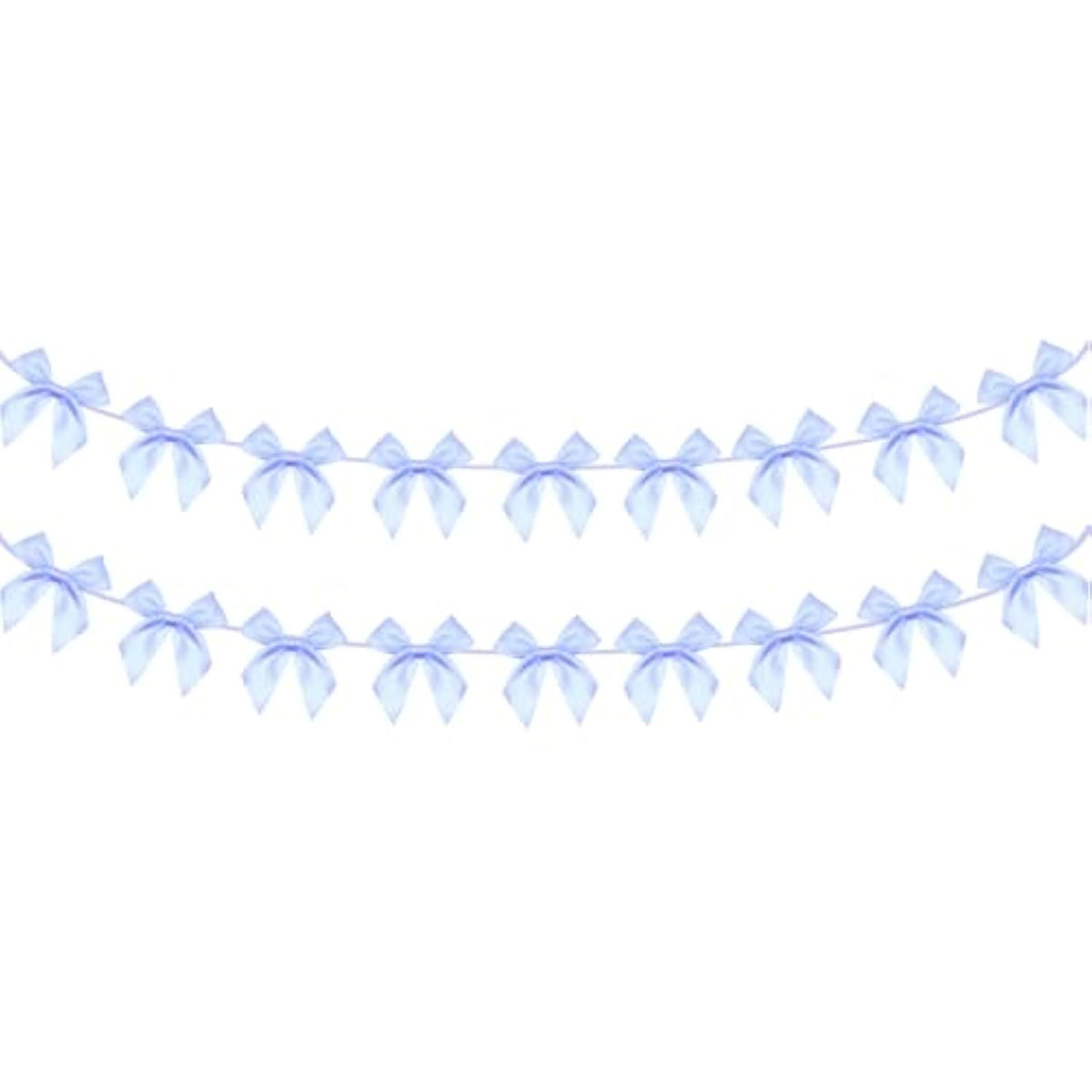 2Pcs Bow Garland Banner, Ribbon Bow Party Decorations For Baby Shower Girls Bow Coquette Birthday Party Decor (Blue)