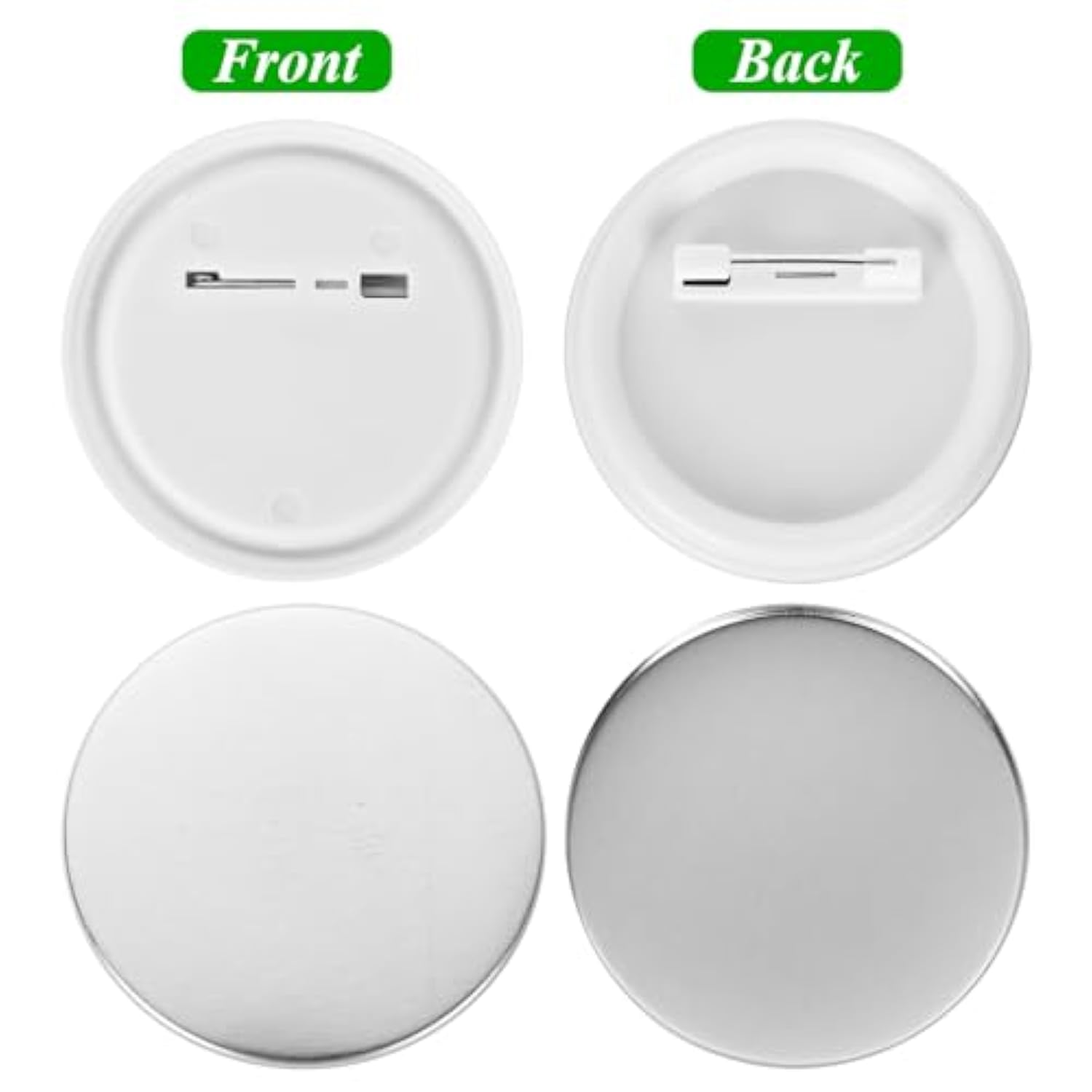 100 Sets 58Mm/2.25 Inch Button Parts For Badge & Button Making Machine