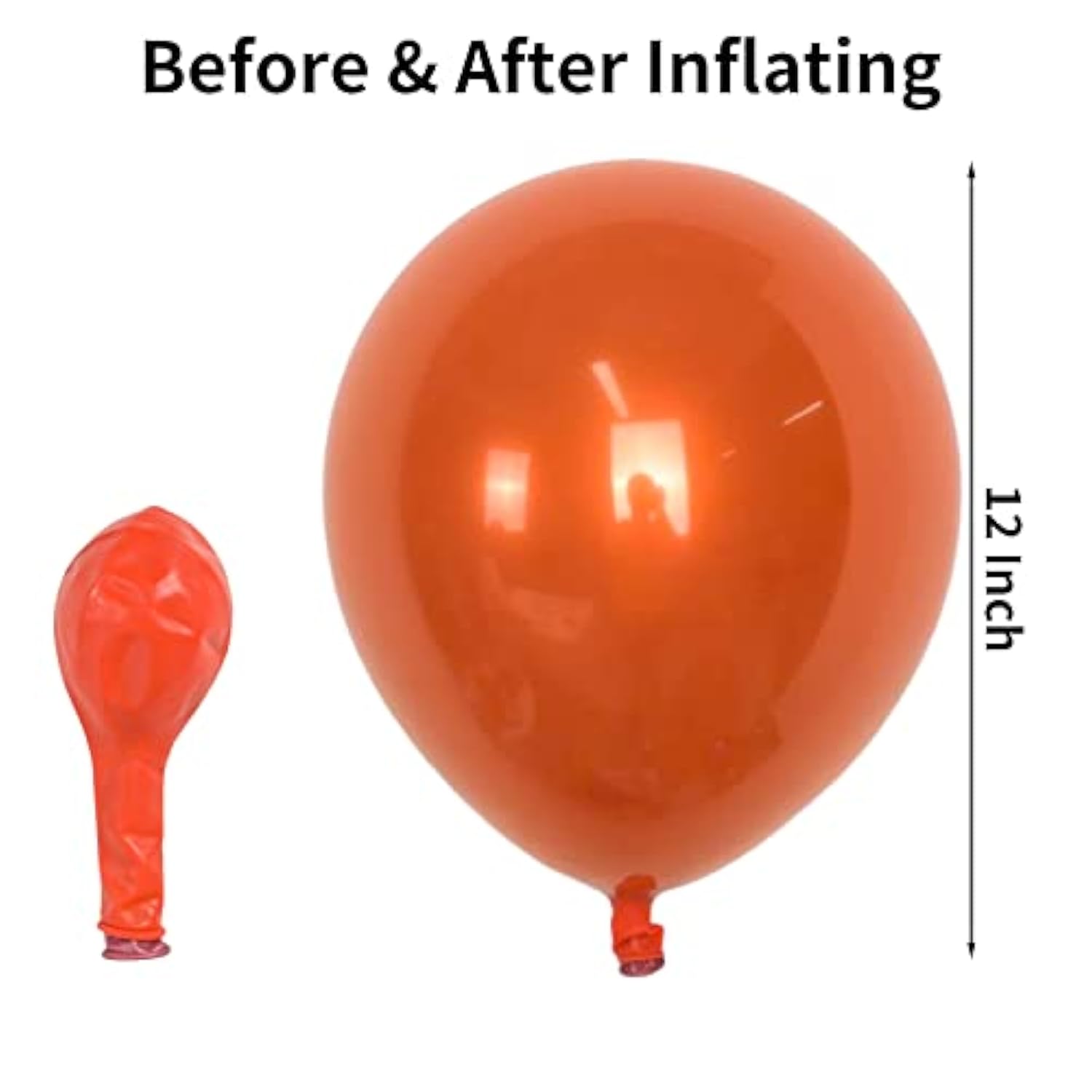 Metallic Chrome Orange Balloons: 12 Inch Double-Layer Latex Party Decor