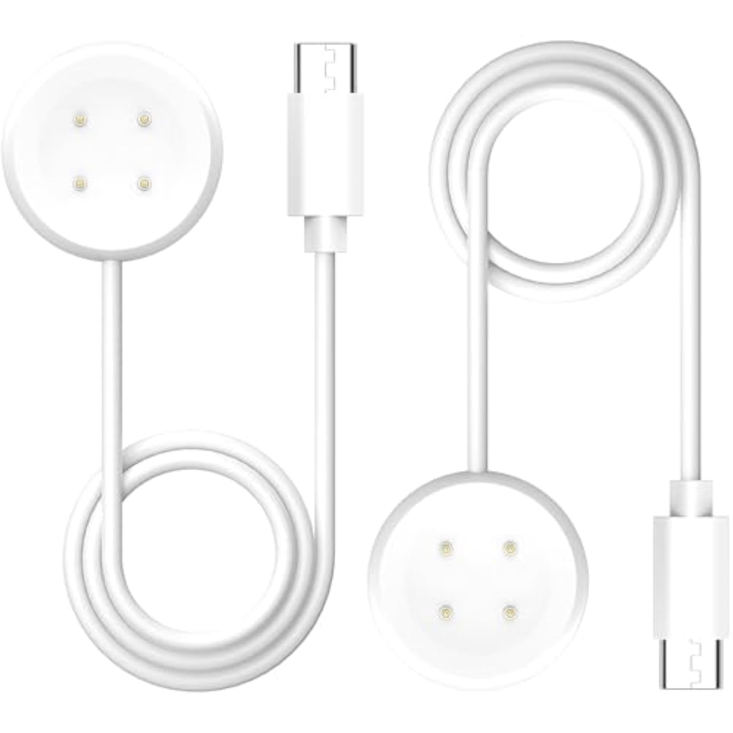 [2-Pack] Charger Compatible For Google Pixel Watch 2/3/Fitbit Ace Lte Replacement Charging Cable (3.3Ft/100Cm) [Not For Pixel Watch 1] (White, Type-C)