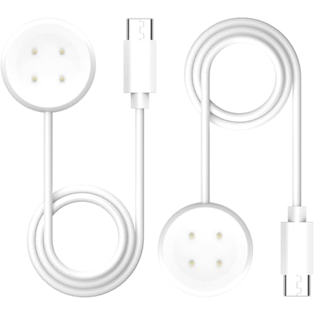 [2-Pack] Charger Compatible For Google Pixel Watch 2/3/Fitbit Ace Lte Replacement Charging Cable (3.3Ft/100Cm) [Not For Pixel Watch 1] (White, Type-C)