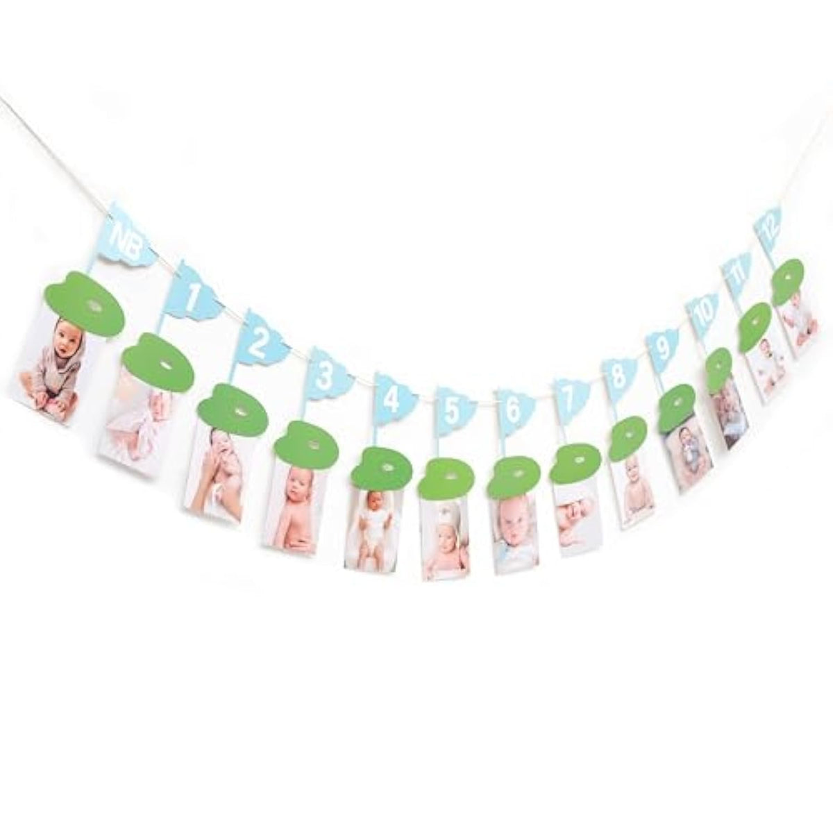 Golf 12 Monthly Photo Banner - Hole In One Monthly Photo Banner,Newborn To 12 Months Banner,Baby'S First Year Golf Themed Birthday(Blue)